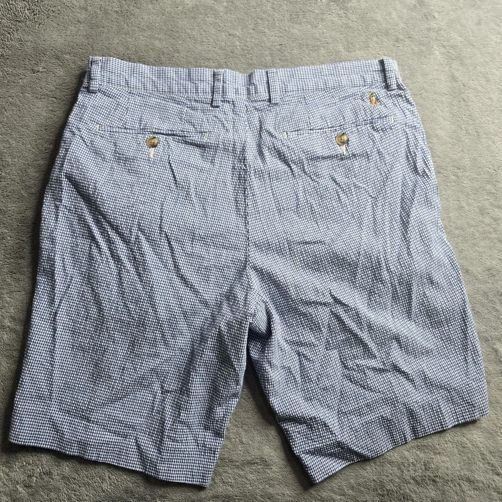 Polo Ralph Lauren Shorts Men 30 (32) Blue White Check Stretch Classic Flesh Pony